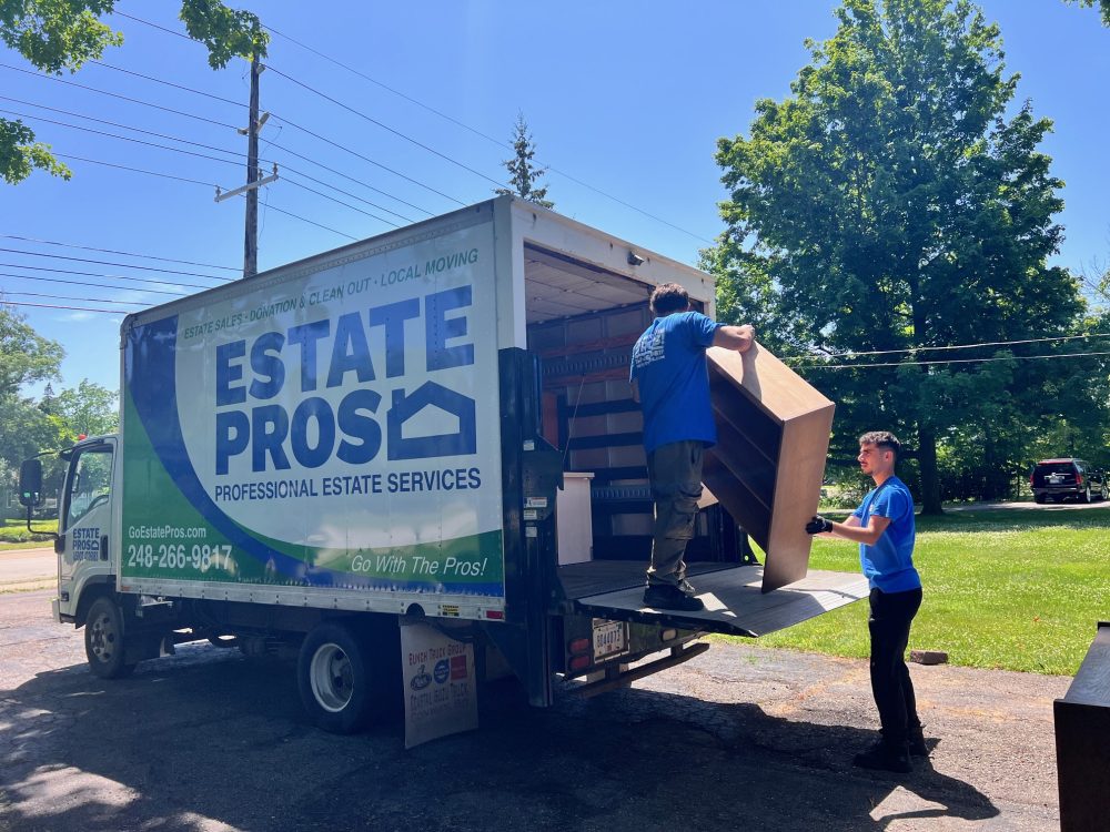 loading donation items to a moving truck