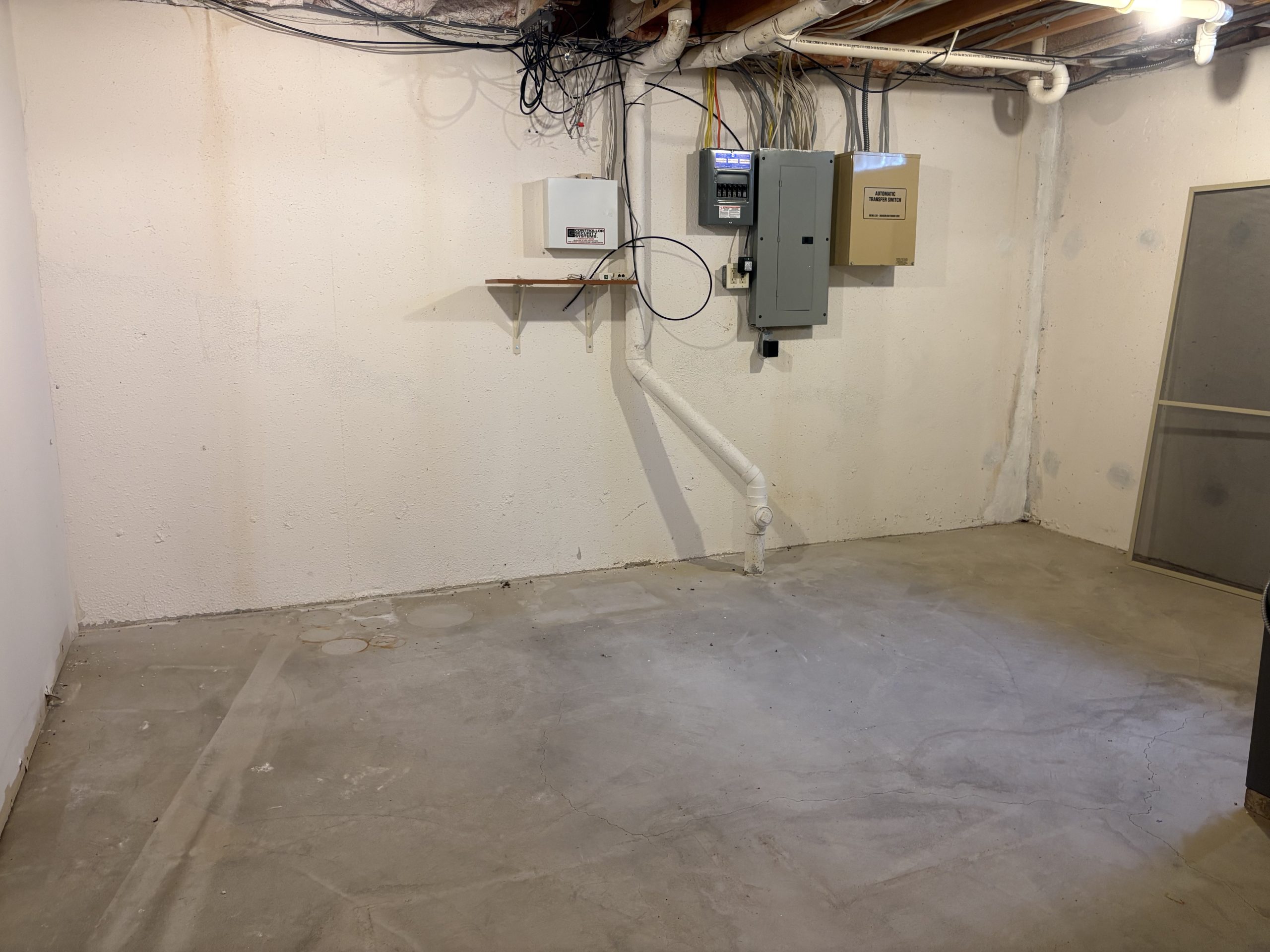 Estate donation empty basement