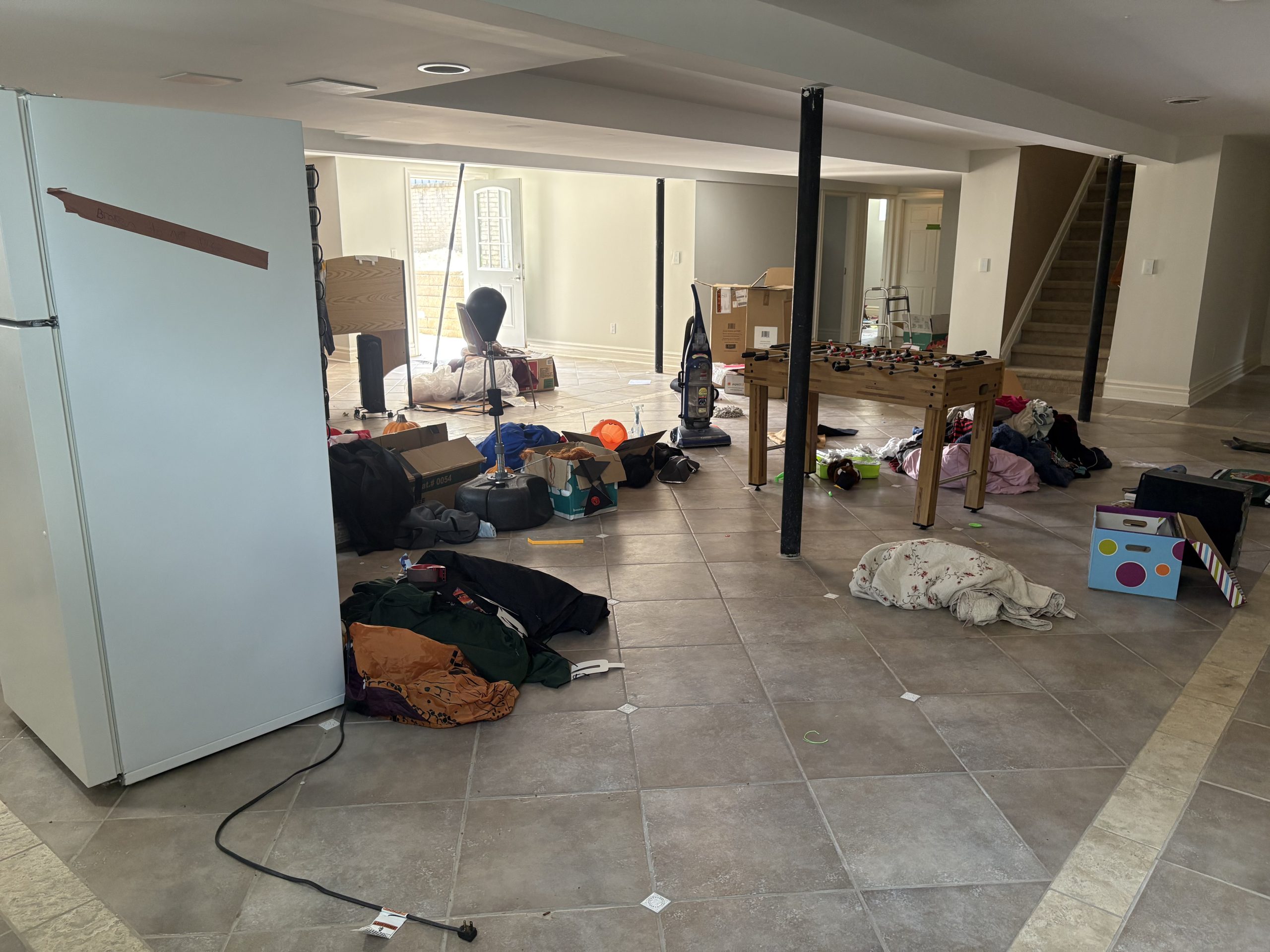 Basement refrigerator removal