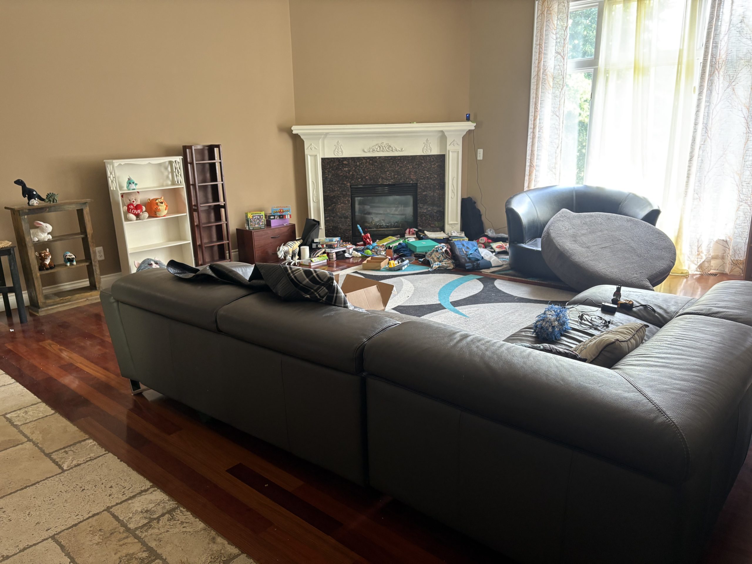 Hickory white sofa at estate liquidation