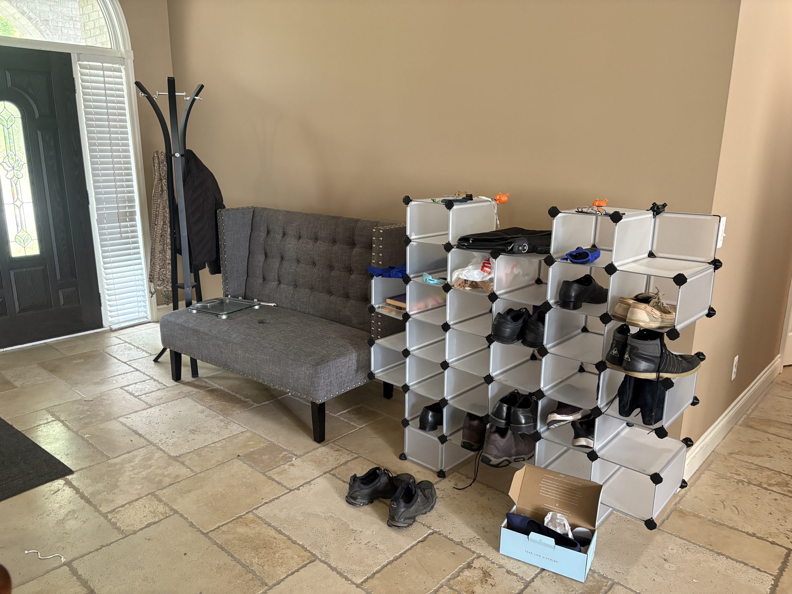 Button tufted settee estate sale