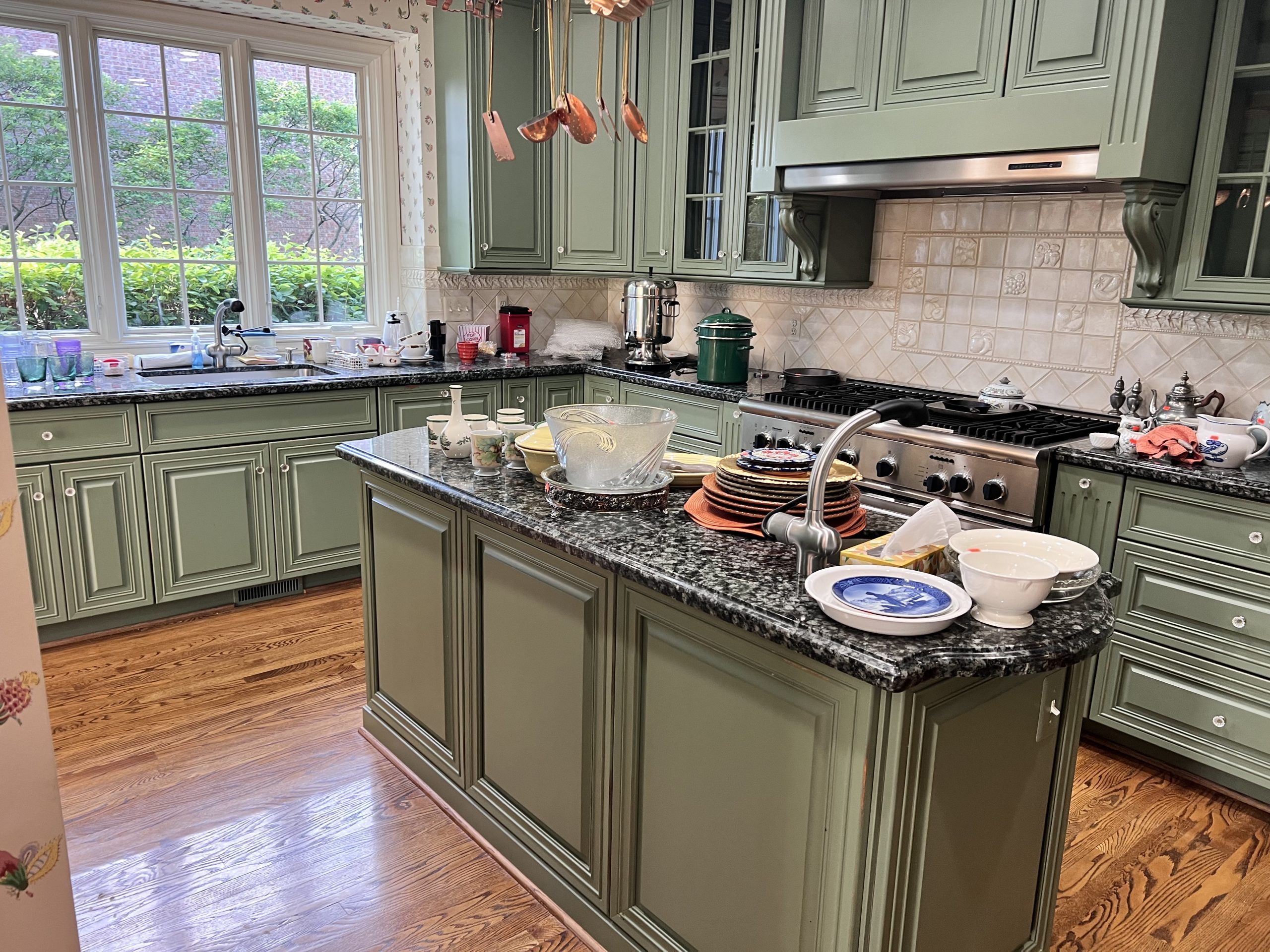 kitchenware, cookware in estate sale home
