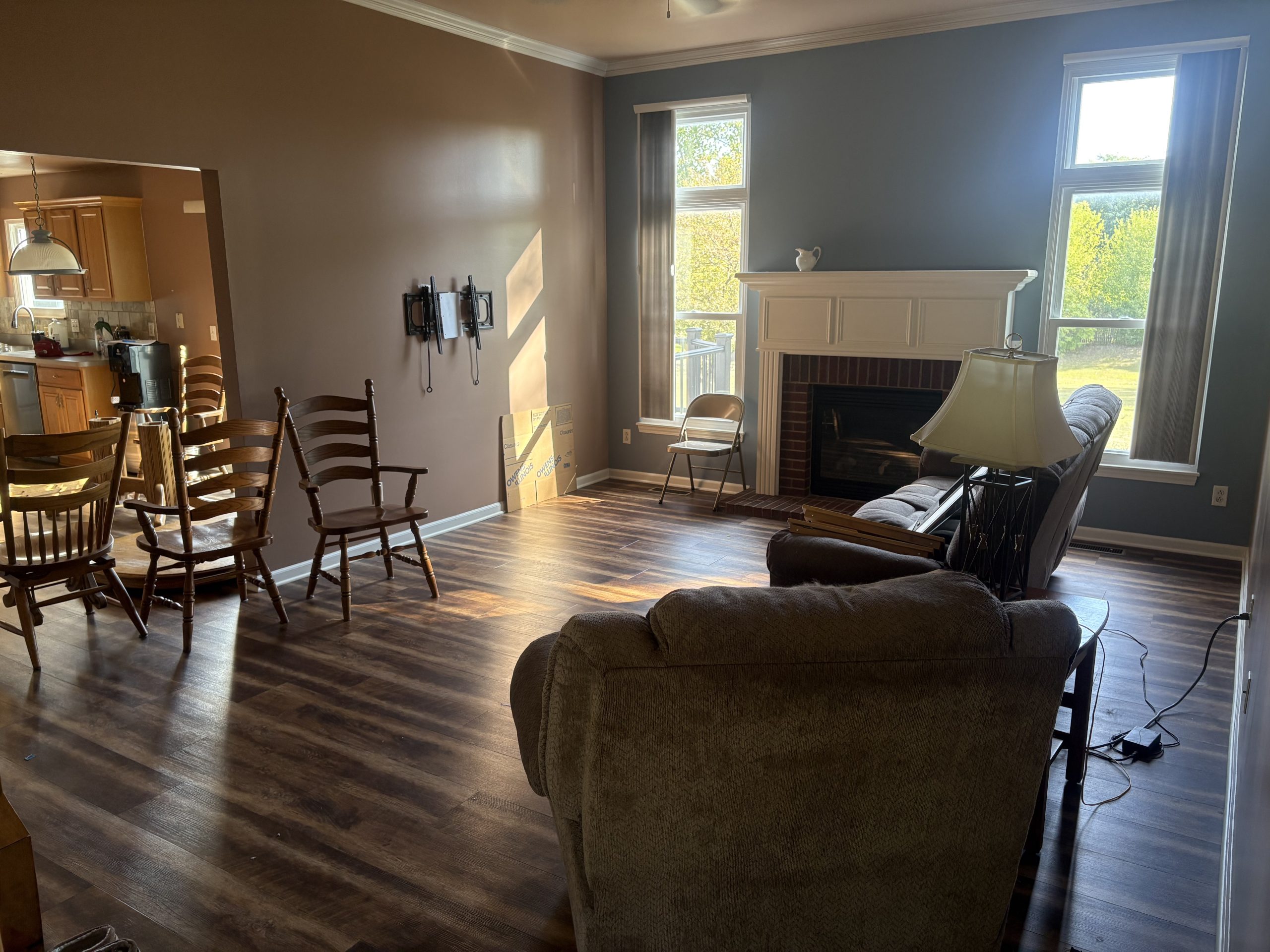 family room with sofa and chairs