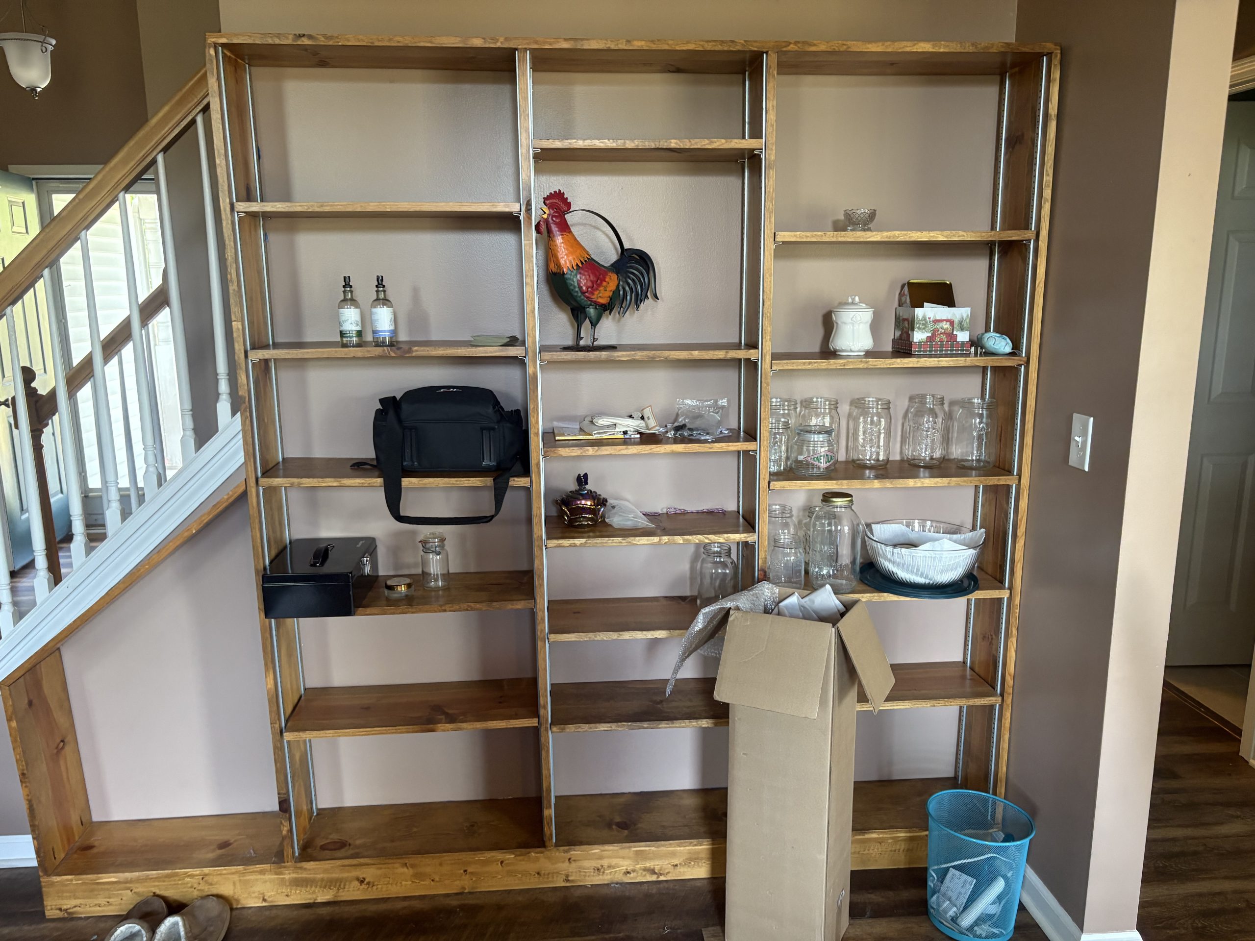 built in shelves with decor