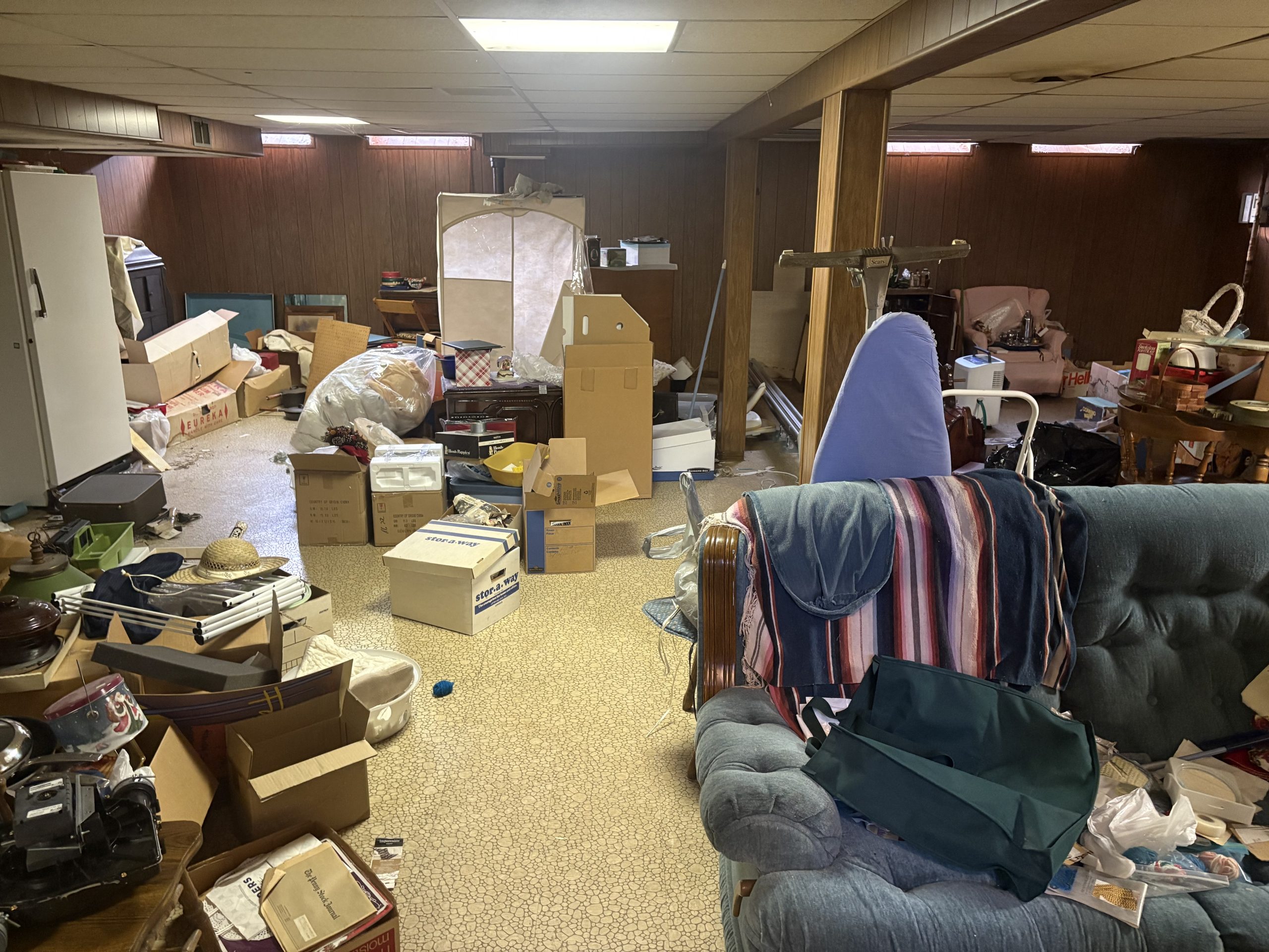 junk in basement