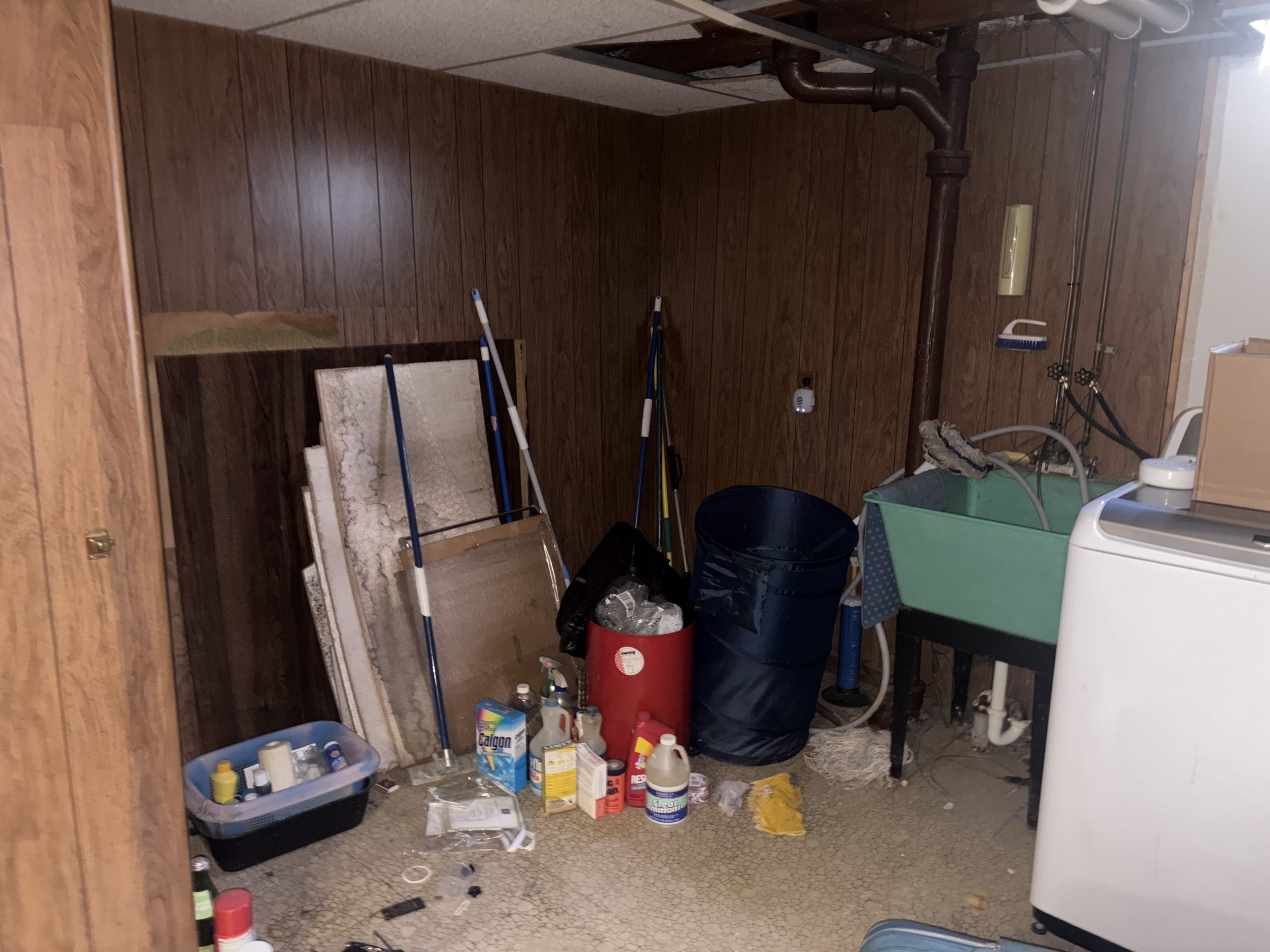 junk in basement